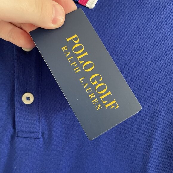 Ralph Lauren Polo Golf Women XS Royal Blue/Pink/White Tailored Fit S/S Polo NWT - Picture 9 of 12